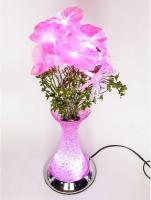 Лампа светодиодная ваза с цветами 50 см розовая