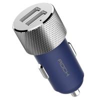 Автомобильное зарядное устройство Rock Sitor Car Charger QC3.0 2 USB 3.4А синий