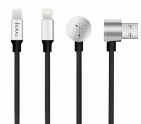 USB дата-кабель HOCO U18 Golden hat multi-functional Lightning/ MicroUSB (1.2 м) Черный