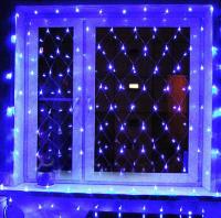 Синяя Led гирлянда на окно "Сетка" 2.0 х 2.0 метра