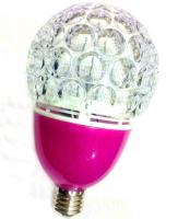 Светодиодная диско-лампа LED Full color rotating lamp, розовая