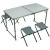 Стол складной туристический для пикника + 4 стула (120х60х55-70 см) серый