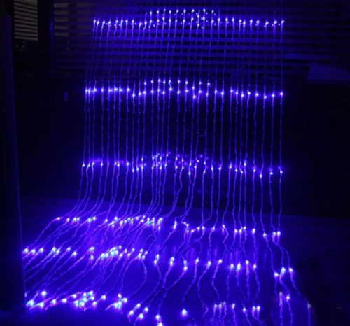 Светодиодный занавес "Водопад", 2x2м, динамический, синий