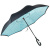 Зонт обратного сложения (зонт наоборот) Голубой в горошек