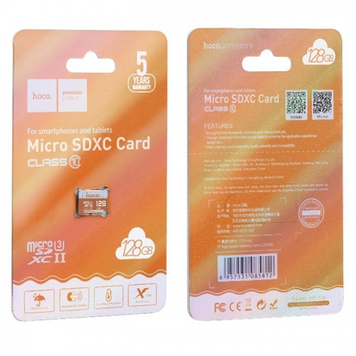 Карта памяти Hoco micro SDXC Сlass 10 128GB