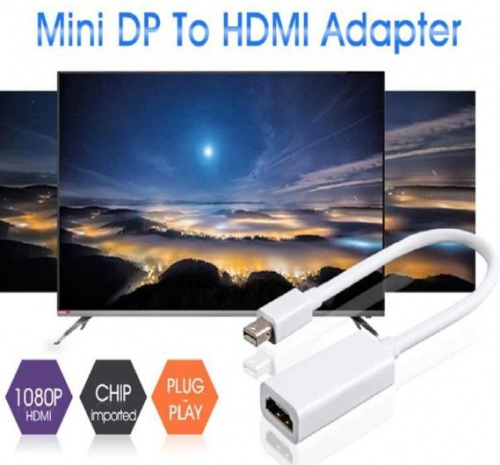 Переходник MiniDisplayPort (папа) /HDMI (мама), белый