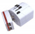 Адаптер питания 110-220B - USB Af два порта, зарядка 1А, 4 переходника для разных розеток, белый