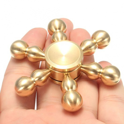 Металлический Ручной Спиннер Антистресс (Hand Spinner) Штурвал латунь