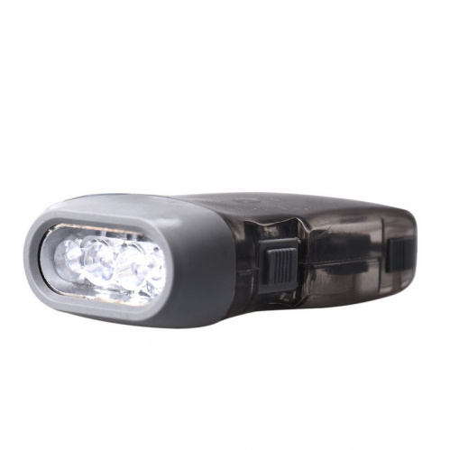 Фонарик-динамо ручной аккумуляторный Hand-Pressing Flash Light 3 LED, серый