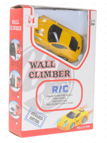 Антигравитационная машинка Wall Climber, желтая