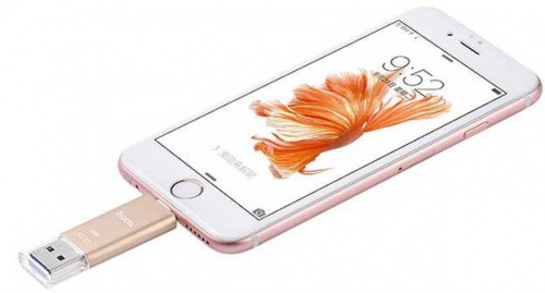 Флешка HOCO UD2 32GB для Apple iPhone, iPad (Lightning), золотой