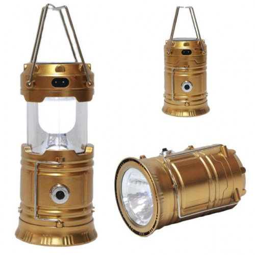 Кемпинговый фонарь-светильник с солнечной батареей Camping Lantern (Золотистый)