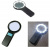 Лупа ручная круглая Magnifier 5x-82мм с подсветкой 10 LED черная
