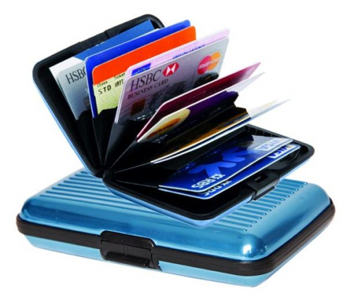 Кейс для кредитных карт Антивор Security Credit Card Wallet, синий