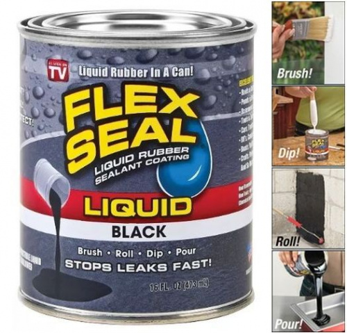 Клей-герметик «Жидкая резина» водонепроницаемый FLEX SEAL LIQUID 473 мл, Black