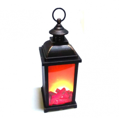 Декоративный светильник-фонарь с имитацией пламени, 37х14х14 см