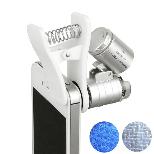 Микроскоп 60х мини с подсветкой и ультрафиолетом для iPhone и других мобильных телефонов