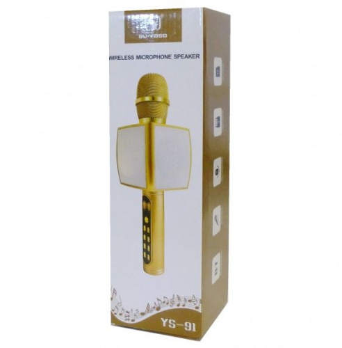 Беспроводной караоке микрофон со встроенной колонкой Magic Karaoke SU·YOSD YS-918, золото