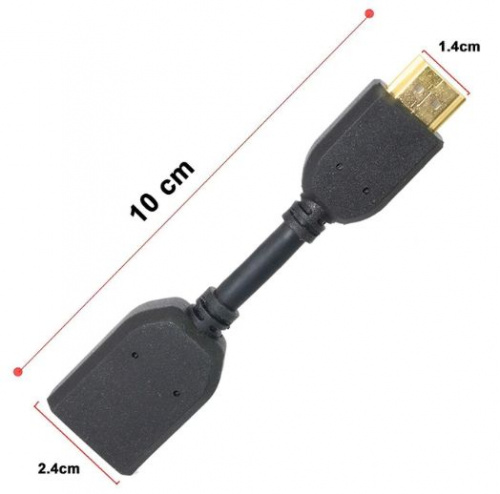 Переходник удлинитель HDMI папа - HDMI мама, 10см