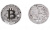 Сувенирная монета Bitcoin (Биткоин), серебристая