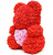 Мишка из роз 3D с сердцем, 40 см (Красный)