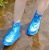 Защитные чехлы пончи для обуви от дождя и грязи с подошвой синие размер L