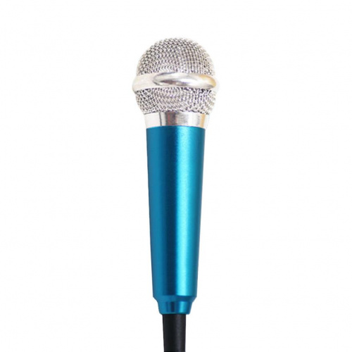 Мини микрофон для записи и караоке на смартфоне (Mobilephone) синий