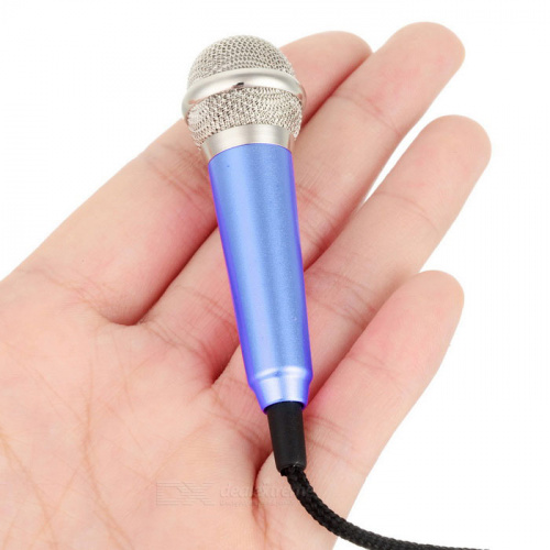 Мини микрофон для записи и караоке на смартфоне (Mobilephone) синий