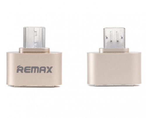 Адаптер Remax RA-OTG USB 2.0/Micro USB, золотой