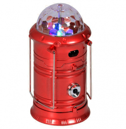 Складной кемпинговый фонарь с диско-шаром 4 в 1 (Красный)