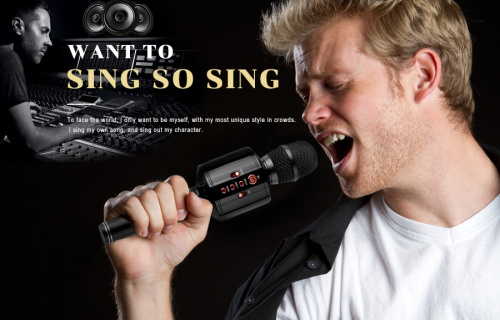 Bluetooth микрофон Magic Karaoke Q8 черный