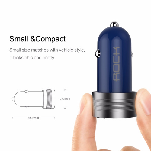 Автомобильное зарядное устройство Rock Sitor Plus Car Charger 2 USB 2.4А синий