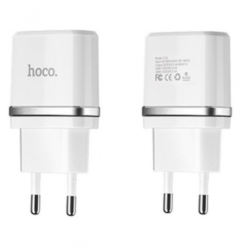 Сетевое зарядное устройство HOCO C11 1-USB/1.0A, белый