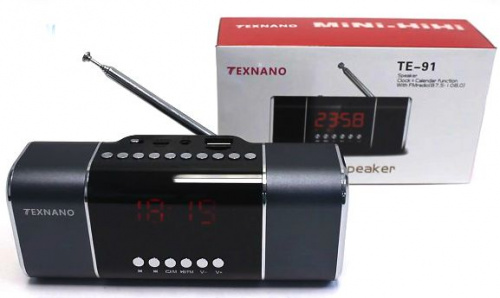 Колонка портативная Texnano TE-91 (FM / USB / SD / AUX), черная