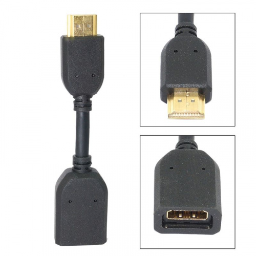 Переходник удлинитель HDMI папа - HDMI мама, 10см