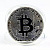 Сувенирная монета Bitcoin (Биткоин), серебристая