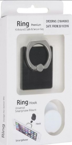 Кольцо-держатель Ring Premium with Hook 360° Rotation Black
