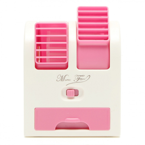 Настольный мини кондиционер-вентилятор MINI FAN HB-168 с USB, розовый