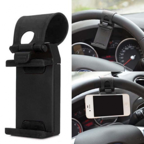 Держатель для телефона на руль Car Steering Wheel Phone Holder Черный