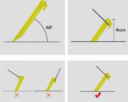 Колышек для палатки, желтый
