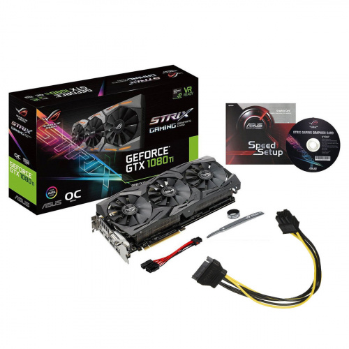 Видеокарта ASUS GeForce GTX 1080 Ti 1569Mhz PCI-E 3.0 11264Mb 11010Mhz 352 bit DVI 2xHDMI HDCP Strix Gaming