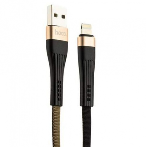 USB дата-кабель HOCO U39 Slender Lightning (1.2 м) Gold и Black
