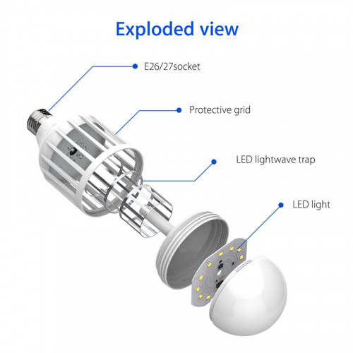 Cветодиодная лампочка ловушка, от комаров и насекомых Zapp Light