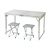 Складной туристический стол для пикника + 2 стула (120х60х55-70 см) серый