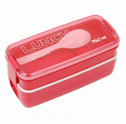 Ланч-бокс двойной LUNCH BOX 750 мл, красный