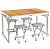 Складной туристический стол для пикника + 4 стула (110х70х50-70 см) бамбук/металл