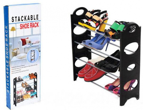 Стойка для обуви Stackable Shoe Rack 4 полки 63х19х64см