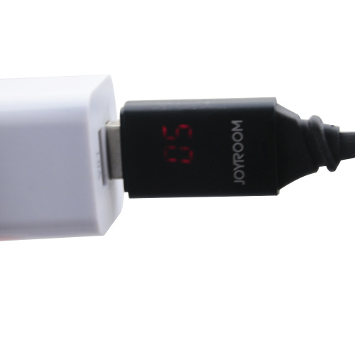 Кабель JOYROOM, USB - Lightning 8-pin, 1м, LED SCREEN, Черный JR-ZS200i Black