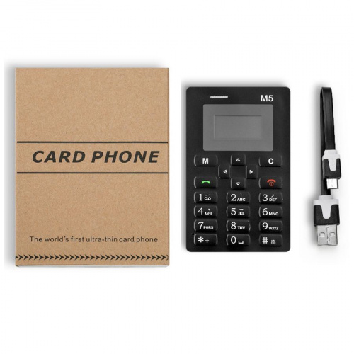 Мини-телефон AIEK M5 (CardPhone), черный