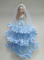 Кукла брелок большая в пышном голубом платье
